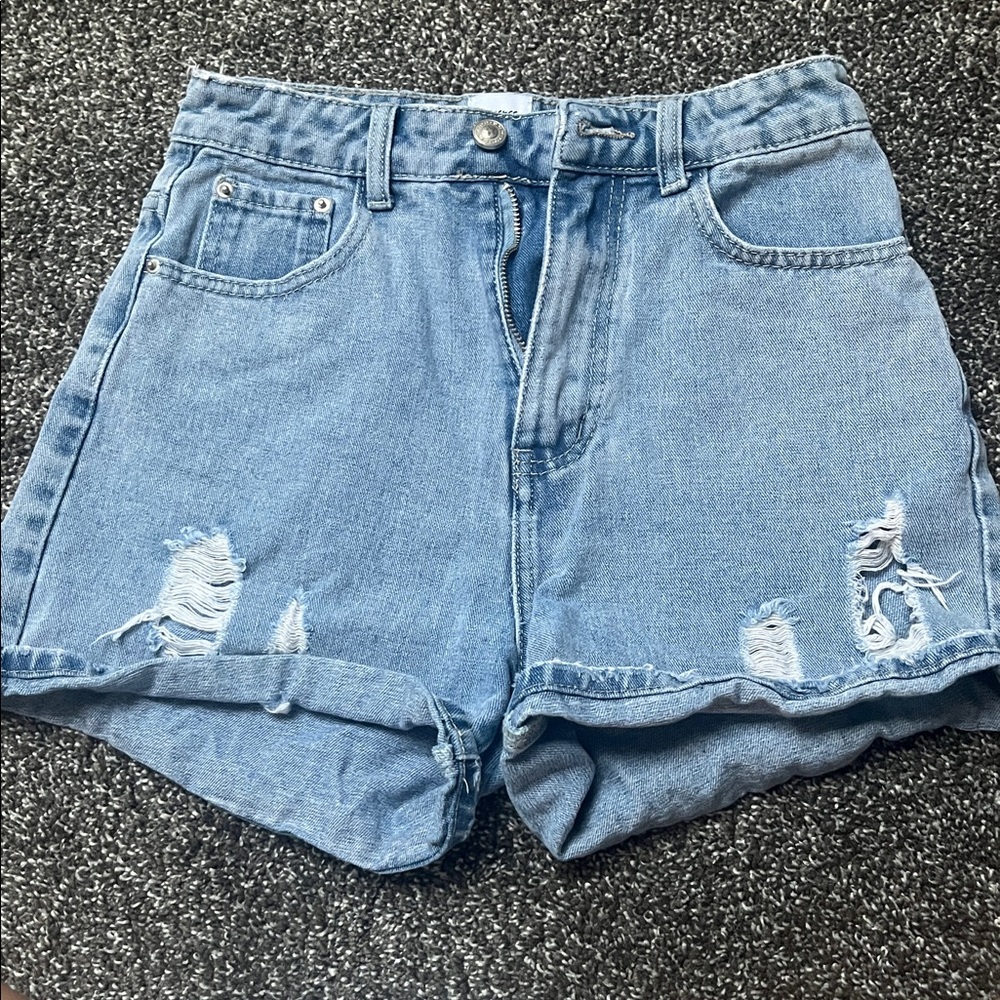 Princess Polly Light Blue Denim Jean shorts
